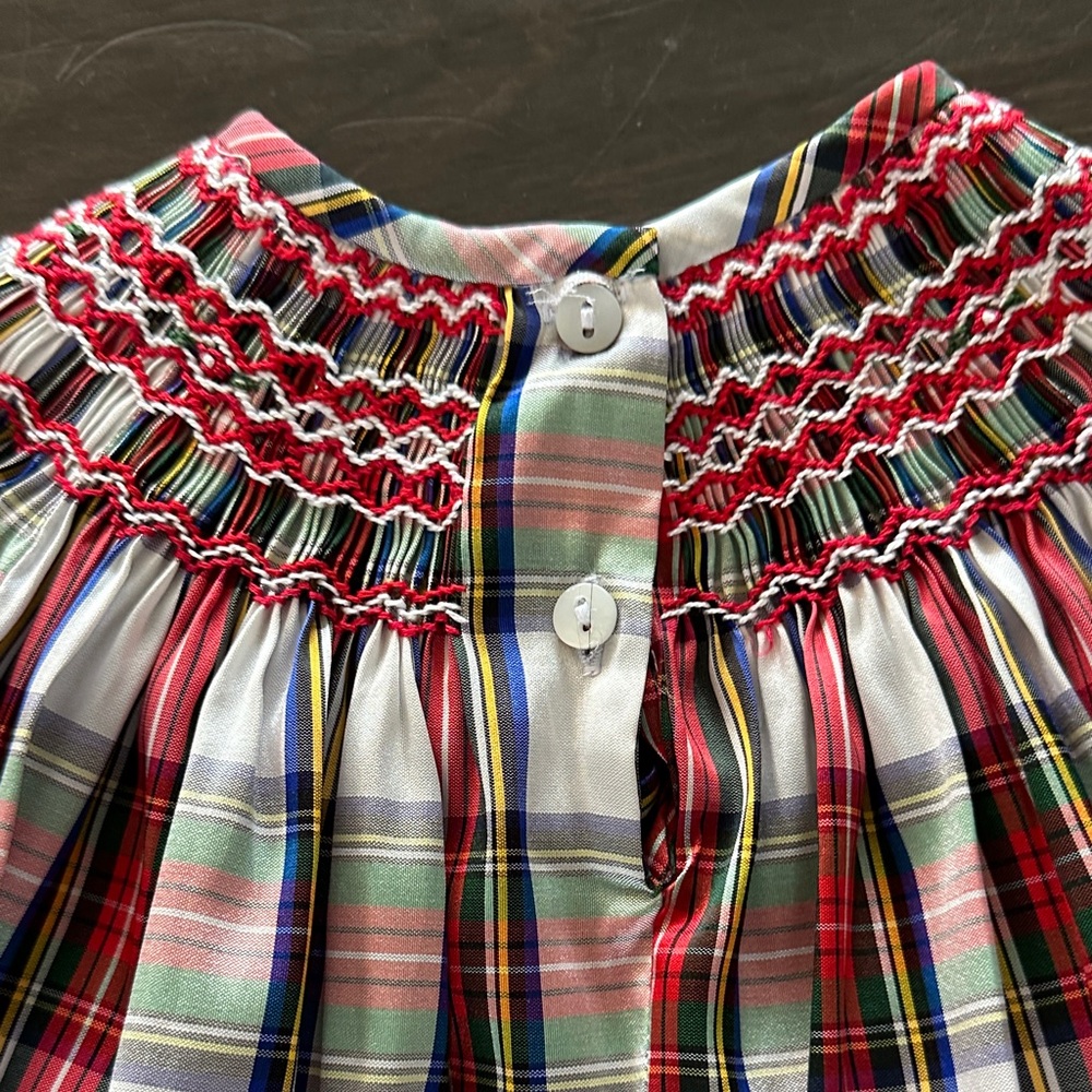 Smocked Plaid Holiday Dress - Picture 8 of 8
